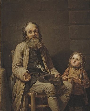 Nicolas Bernard LEPICIE (Paris 1735 - 1784) 
Le petit indigent La petite indigente
Paire...