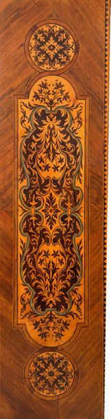 THOMAS HACHE À CHAMBÉRY (1664-1747) 


胡桃木贴面的柜子，打开两扇门，在三个储备中装饰着果木和蓝色scagliola的花瓶和花篮的镶嵌，尖顶的涡旋，窗帘和鸟。侧面装饰有浅色背景的卷轴。檐口有凹痕，嵌有飞马、野人和叶子的涡纹带。



托马斯-哈奇的作品。



尚贝里，约1695年。



H.224...