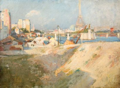 Victor TARDIEU (1870-1937) Pont Mirabeau
Oil on canvas, signed lower left
21 1/4...
