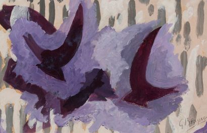 Georges BRAQUE (1882 - 1963) 
The Order of Birds, 1962
Oil on paper mounted on canvas,...