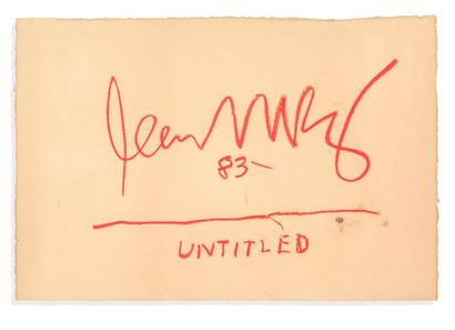 Jean-Michel BASQUIAT (1960-1988) 
Untitled, 1983
Red fat pencil on paper, signed,...