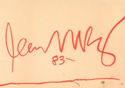 Jean-Michel BASQUIAT (1960-1988) 
Untitled, 1983
Crayon gras rouge sur papier, signée,...