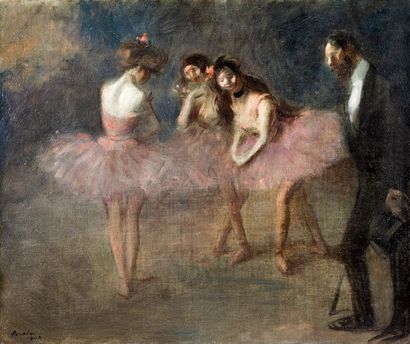 Jean-Louis FORAIN (1852-1931) 
Les coulisses du ballet, 1905
Huile sur toile, signée...