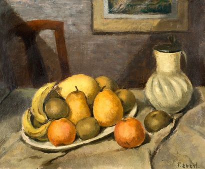 Frantisek Zdenek EBERL (1887-1962) 
Nature morte aux fruits
Huile sur toile, signée...