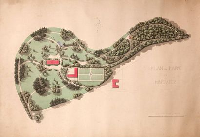 null Plan du Parc du château
Aquarelle sur papier. 68 x 95 cm.