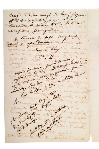BAUDELAIRE (Charles). 1821-1867. Ecrivain poète. L.A.S. «C.B.» à Poulet-Malassis....
