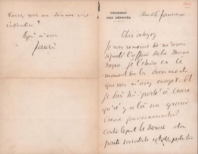 JAURES (Jean). 1859-1914. Homme politique. L.A.S. au citoyen André Girard. Paris,...