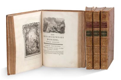 OVIDE Les Métamorphoses. Paris, Prault, Pissot, 1767-1771. 4 volumes in-4, plein...