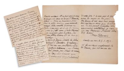 [Camille PISSARRO]. 6 lettres.
Ensemble de correspondances adressées à Camille Pissarro,...