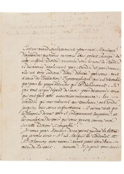 VOLTAIRE (François-Marie Arouet dit). 1694-1778. Ecrivain. L.S. «Voltaire» au libraire...