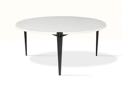 Osvaldo BORSANI (1911-1985) 
Table dite T61
Marbre, métal
40 x 90 cm.
Tecno, 1950
Coffee...