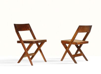 PIERRE JEANNERET (1896-1967) & EULIE CHOWDHURY (1923-1995) 
Chaise dite Library chair
Teck,...