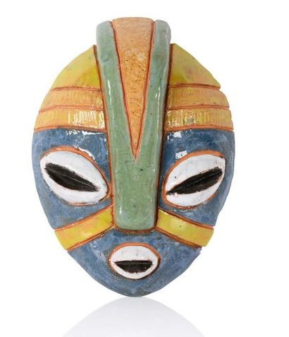 TRAVAIL FRANÇAIS Masque
Céramique
22 x 16 cm.
Circa 1960
Mask
Ceramic 8.66 x 6.29...