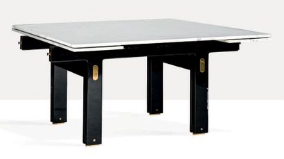 Ignazio Gardella (1905-1999) Dining table
Wood, marble, brass
29.13 x 51.18 x 51.18...