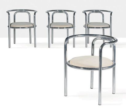 GAETANA AULENTI DIT GAE (1927) Set of 4 lounge chairs
Enameled steel, fabric
26.38...