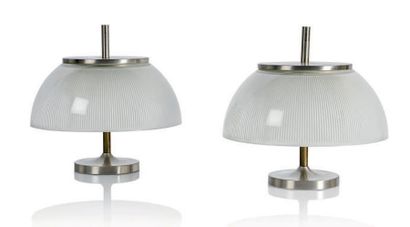 SERGIO MAZZA (1931) Pair of table lamps
Glass, steel
9.84 x 10.24 in.