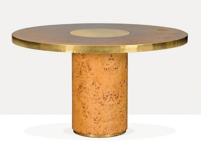 WILLY RIZZO (1928-2013) Dining table
Brass, wood veneer
29.53 x 51.18 in.