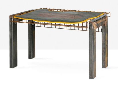 GAETANO PESCE (1939) Desk
Resin, steel, rubber
28.35 x 44.49 x 35.83 in.