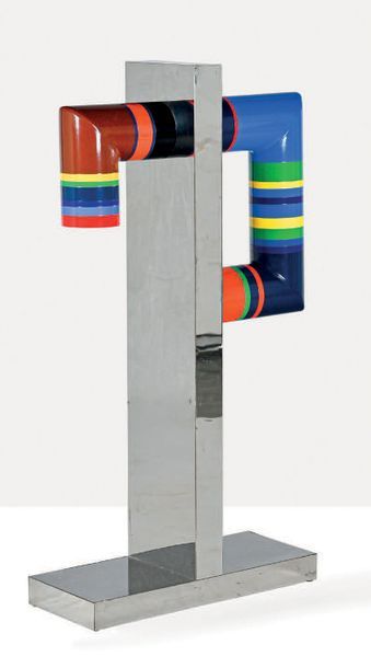 Guy de Rougemont (1935) Coudé sur socle
Pvc, acier
96 x 50 x 20 cm.
Circa 1975