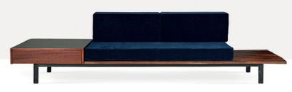 Charlotte PERRIAND (1903-1999) Bench with side table and drawer
Painted metal, mahogany,...