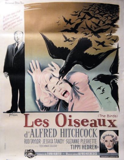 null LES OISEAUX / THE BIRDS Alfred Hitchcock. 1963. Boris Grinsson. 120x160 cm....