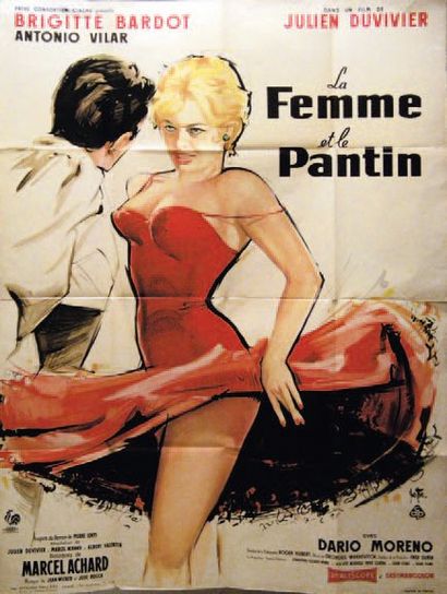 null BRIGITTE BARDOT - LA FEMME ET LE PANTIN Julien Duvivier. 1958. Yves Thos. 120x160...