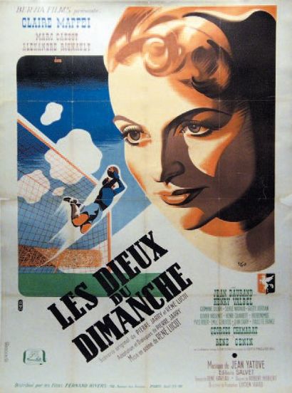 null THÈME FOOTBALL - LES DIEUX DU DIMANCHE René Lucot. 1949. R.V. 120x160 cm. Entoilée....