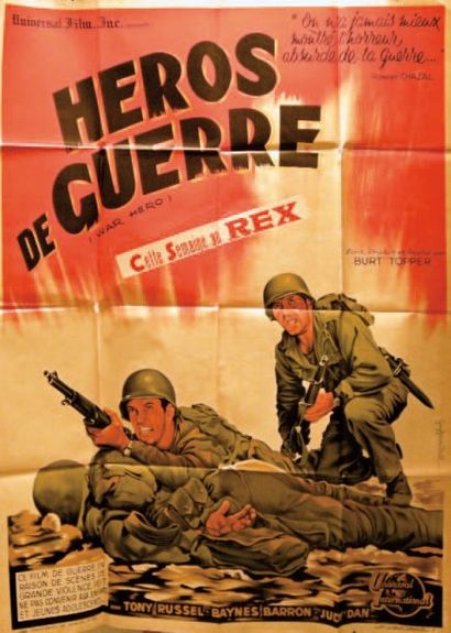 null HÉROS DE GUERRE / WAR HERO Burt Topper. 1958. Guy Gérard Noël. 120x160 cm. Etat...