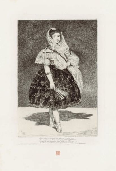Édouard Manet. Lola de Valence. Eau-forte. 183 x 261. Guérin 23 ; Beraldi 3 ; Soc....