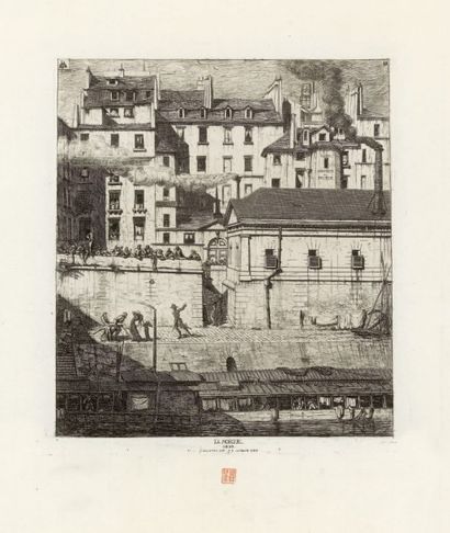Charles Meryon. La Morgue. 1854. Eau-forte. 205 x 230. D. 36 ; S. 42. Très belle...