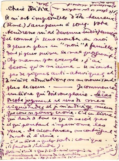 Jean Cocteau. L.A.S. « Jean », [Offranville 21 octobre 1913], à Mme Misia Edwards...