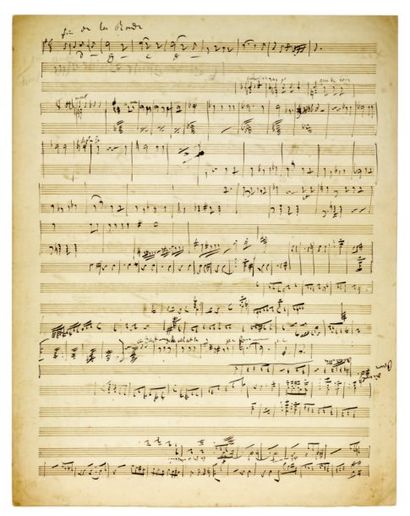 OFFENBACH Jacques. Manuscrit musical autographe ; 4 pages grand in-fol. Spectaculaire...