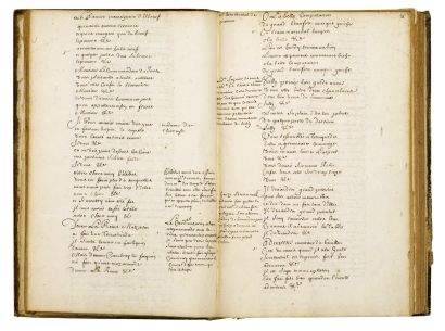 chansons. Manuscrit, Recueil de Chansons, fin XVIIe siècle ; 509 pages gr. in-fol.,...