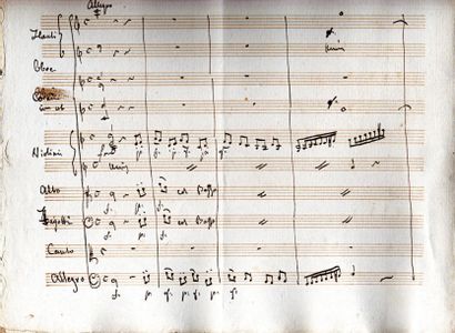 CHERUBINI Luigi (1760-1842). Manuscrit musical autographe signé, Recit et Cavatina,...