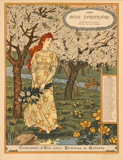 GRASSET (Eugène). Belle Jardinière. 1896. In-8, sous chemise illustrée à rabats (année...