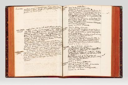 PEIGNOT (Gabriel). Manuscrit. Carnets 1824-1847. 7 volumes in-8, demi-maroquin rouge,...