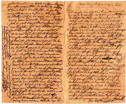 Dominique-Jean, baron LARREY. L.A.S., Magdebourg 8 avril 1813, à sa femme ; 4 pages...