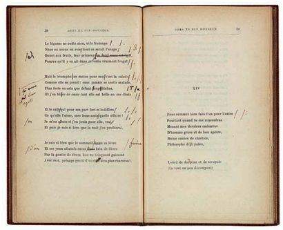 VERLAINE (P.) Odes en son honneur. Paris, L. Vanier, 1892, in-12 de 2 ff. et 54 pp.,...