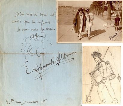 Alexandre ALTMANN (1885-1934) 4 L.S. dont 2 avec dessin, Paris 1919 et s.d., à Gustave...