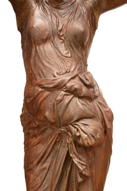 null Statue en fontede fer de la Fileuse de Procida d'après Louis Léon Cugnot (1835-1894)...
