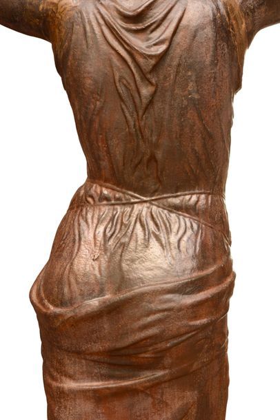 null Statue en fontede fer de la Fileuse de Procida d'après Louis Léon Cugnot (1835-1894)...