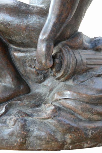 null Statue en terre cuite, représentant L'Amour menaçant d'après Etienne Maurice...