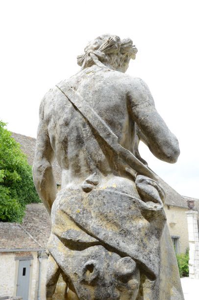 null Paire de Termes en pierre reconstituée.
L'un représentant le dieu Pan jouant...