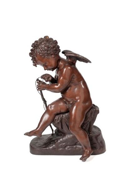 null D’après Charles Gabriel Lemire

(1741-1827)

L’Amour bandant son arc

Bronze...