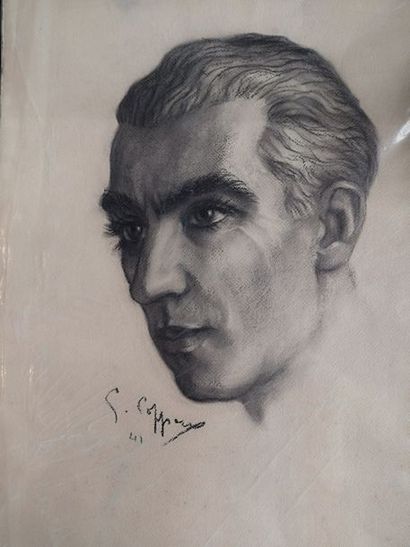 Gaston COPPENS (1909-?), Portrait d'homme,...