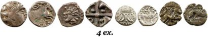 null Lot de 4 ex. : Pictons et Volques, drachmes, Anglo-Saxons, 1/4 statère, Ambiens...