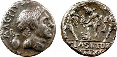 Sextus Pompée, denier, Sicile, 42-40 av....