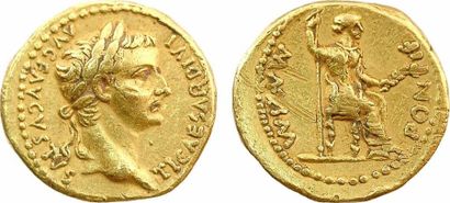 Tibère, aureus, Rome, 14-37 A/TI CAESAR DIVI...