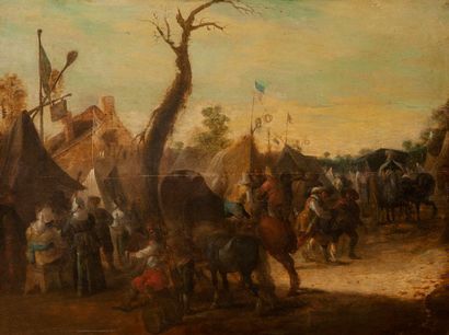 Ecole HOLLANDAISE du XVIIIe siècle 
Cavaliers...