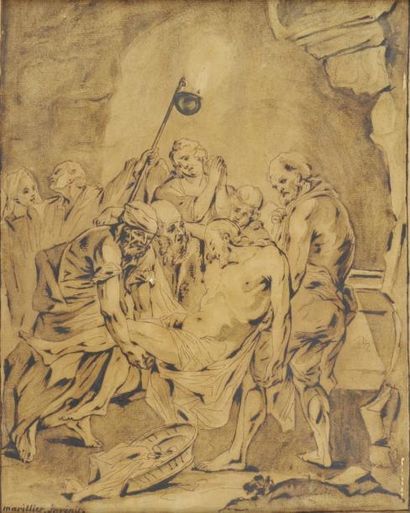 Clément Pierre MARILLIER ? (Dijon 1740 - Melun 1808) La déposition du corps du Christ...